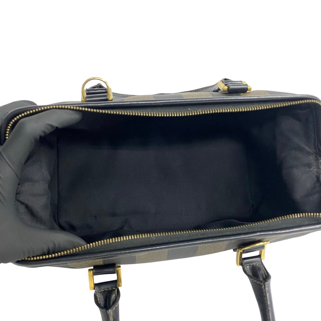 極 美品 希少品 FENDI フェンディ ペカン FF ロゴ ストライプ 柄 
