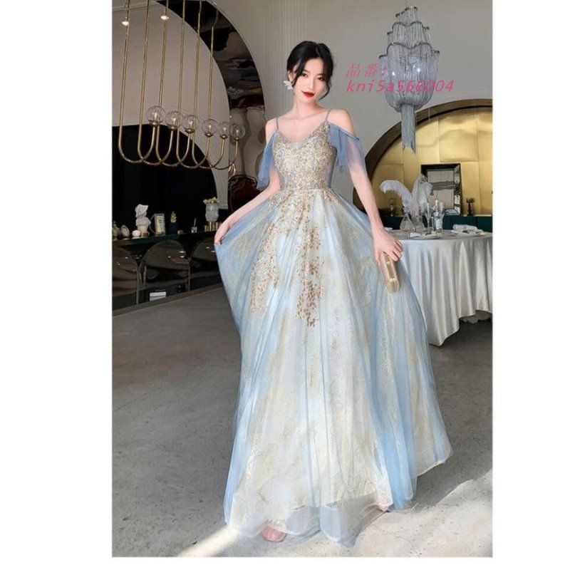 ロング丈 オフショルダー パーティードレス ウエディングドレス フォーマルドレス 結婚式 謝恩会 披露宴 お呼ばれ 30代40代 発表会 おしゃれ 着痩せ 二次会 kni5a566004