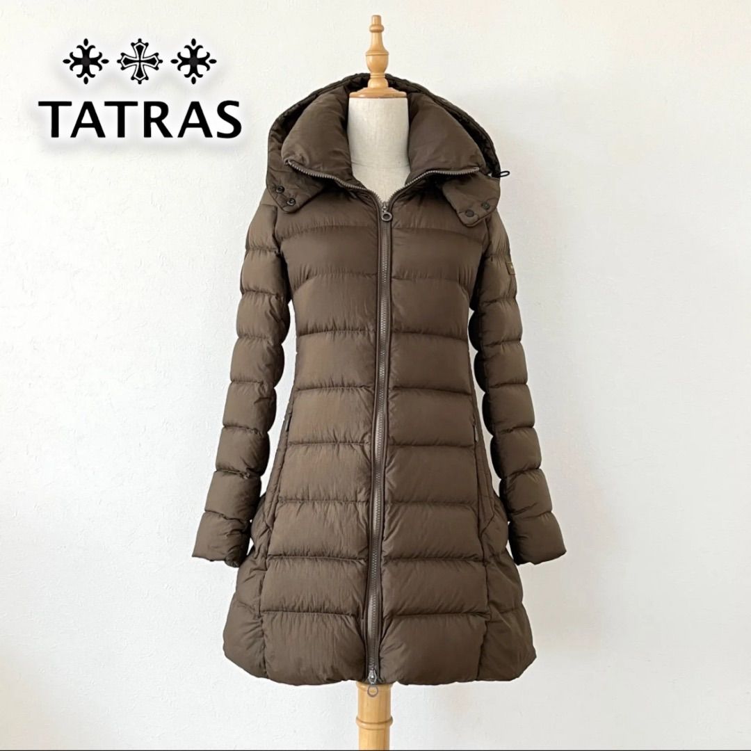 007】美品 タトラス フード付きロングダウンコート POLITEAMA