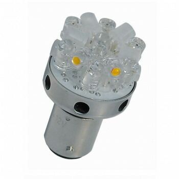 M＆Hマツシマ 1個 12v BAY15Dレッド＆電球色 18LED スーパーワイドビーム L8184