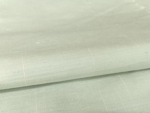 平和屋着物○能州紬 絲藝苑 上島洋山 色無地 白花色 正絹 逸品