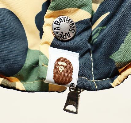 アベイシングエイプ A BATHING APE 1ST CAMO DOWN JACKET YELLOW L