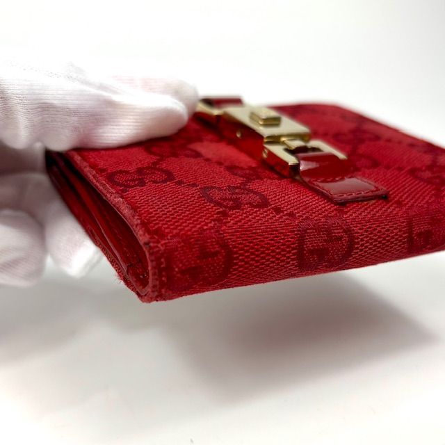 GUCCI グッチ ジャッキー GG柄 GGキャンバス レザー 二つ折り 財布