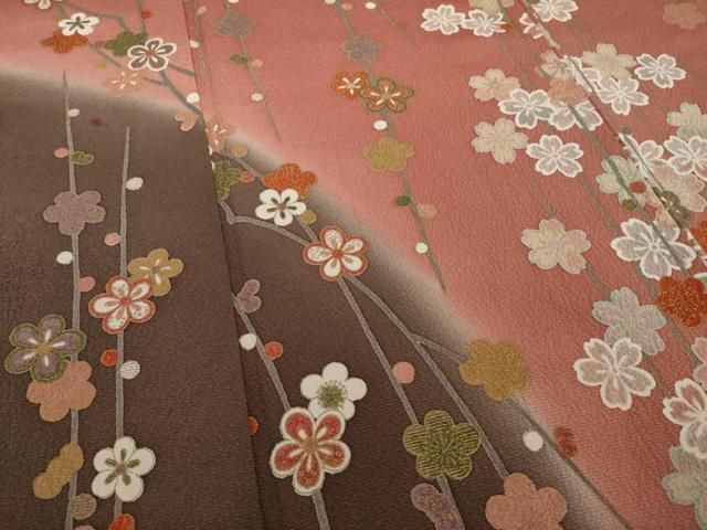 平和屋着物○訪問着 箔散らし文 竹屋町刺繍 暈し染め 金彩