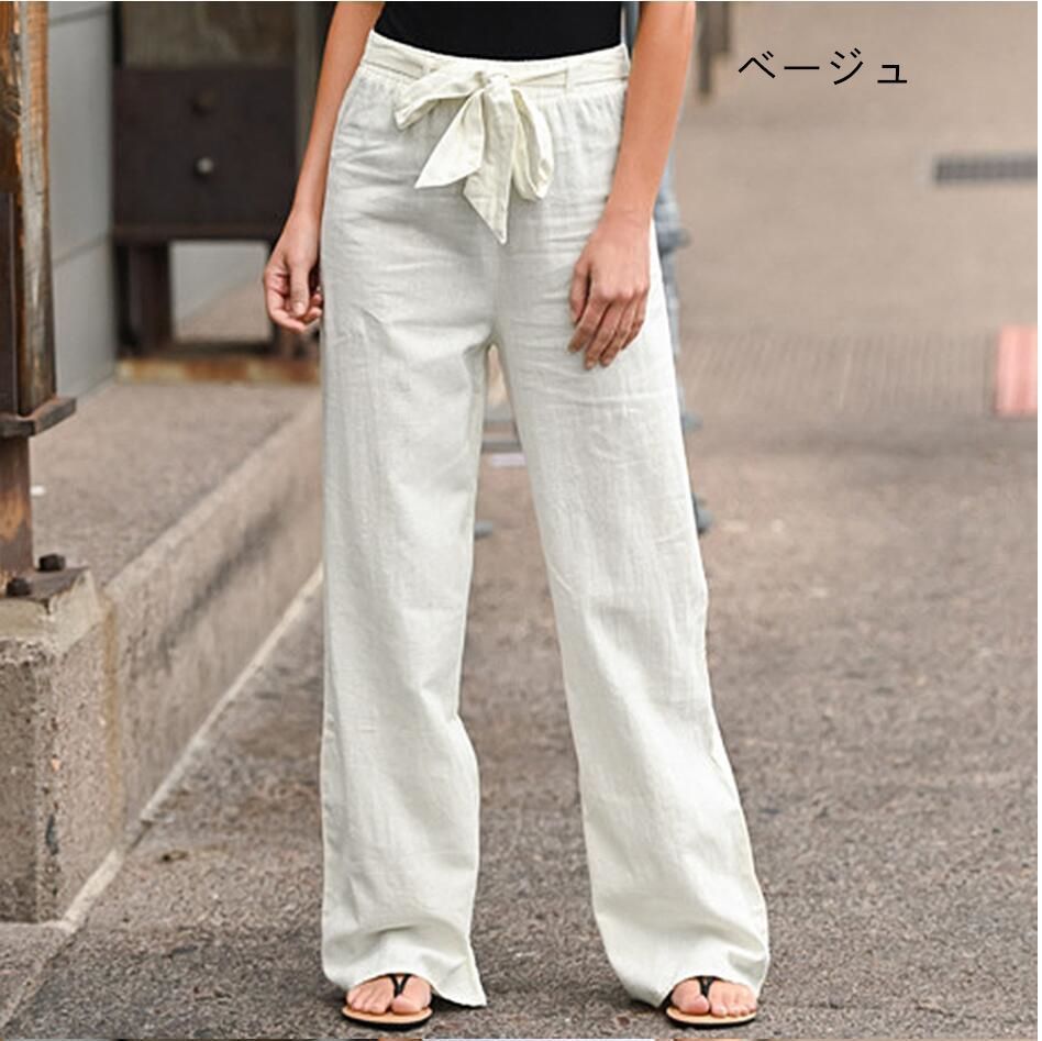 【美品】パラスパレス　リネン　ワイドパンツ　ガウチョ　ベージュ 楽天市場】リネン100% ボリューム ガウチョパンツ 麻 ワイド