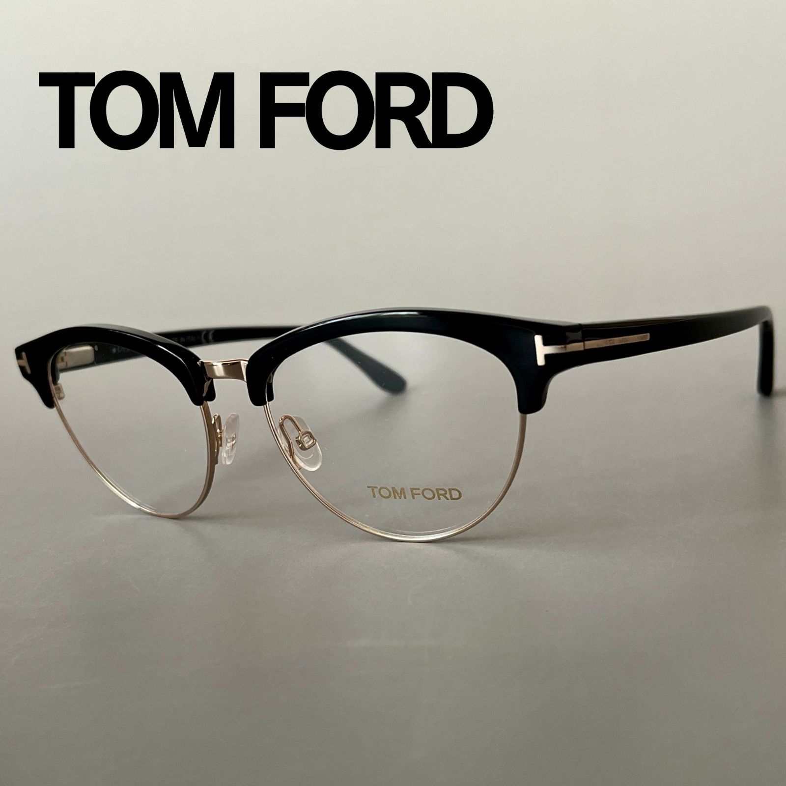 TOM FORD メガネ トムフォード サーモント ブロー ブラック 黒 金 ゴールド バネヒンジ ゆったり おしゃれ メンズ レディース