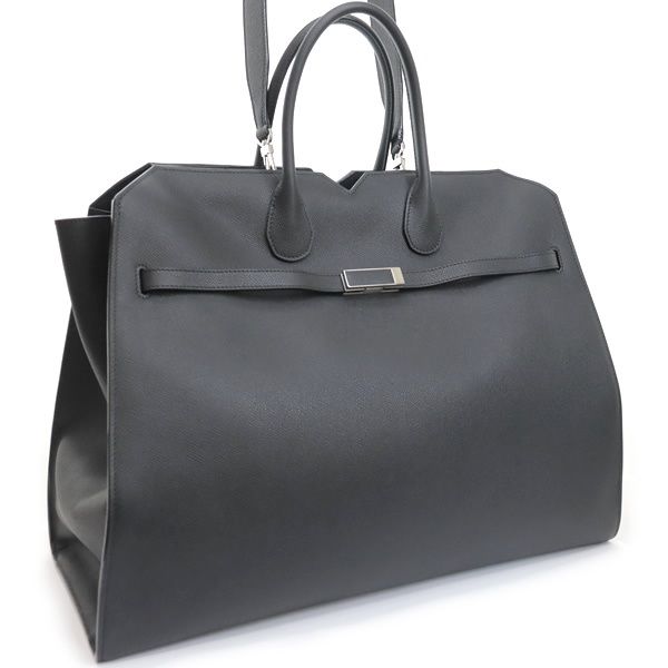 広尾店】美品 ヴァレクストラ VALEXTRA 2ハンドル ミラノバッグ マキシ  