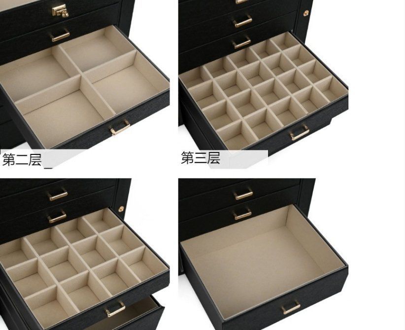 ケース6段便携ジュエリーケースピアスリングネックレス収納ケース