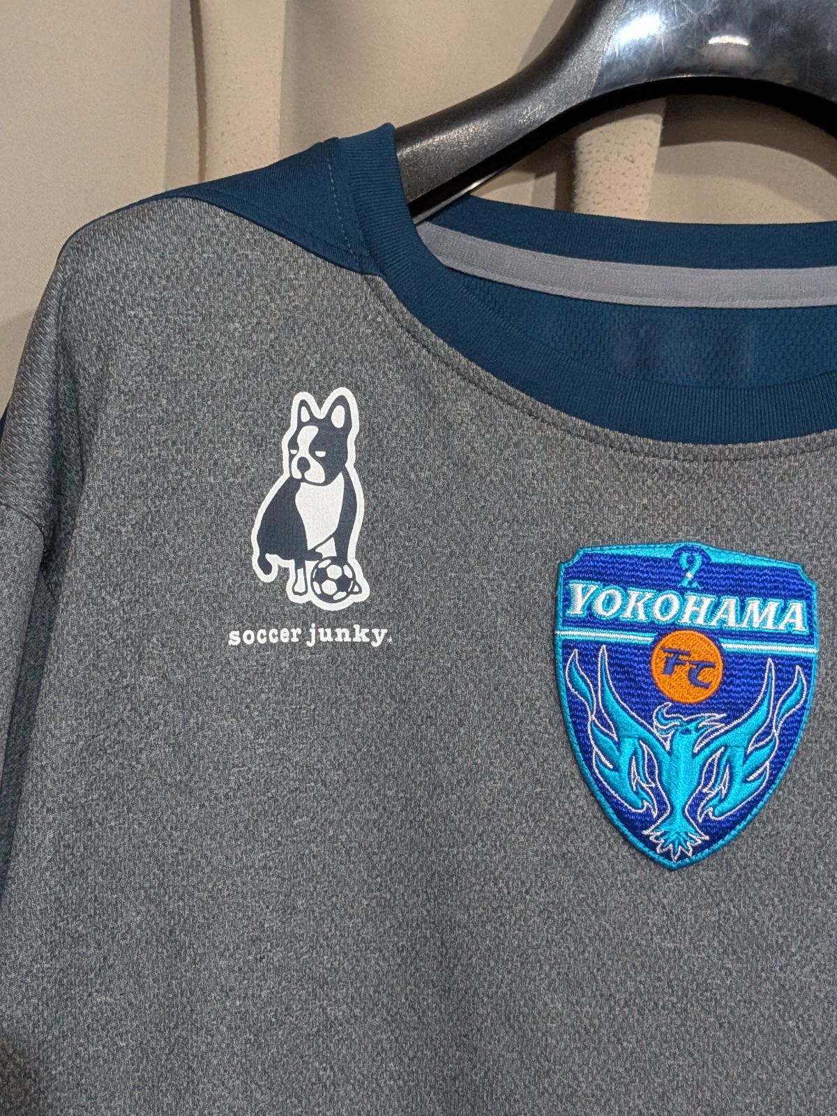 サッカージャンキー製 横浜FC 支給品 長袖トレーニングトップ 黒 L