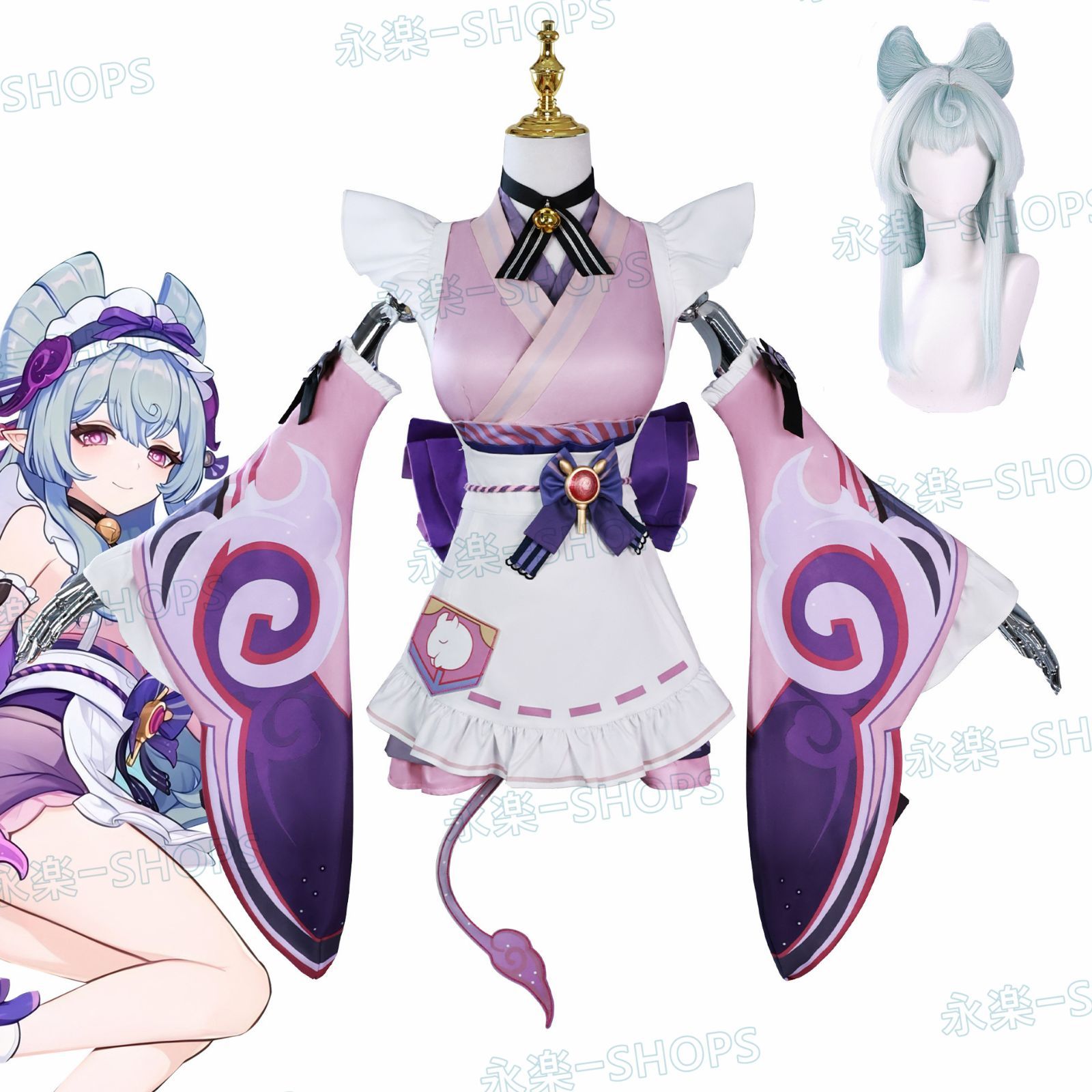 ウィッグ付き 原神 夢見月瑞希 ゆめみづきみずき コスプレ衣装 cosplay イベンド 撮影 変装 仮装 プレゼント お盆 クリスマス 年会 学園祭 文化祭 舞台コスプレ 大人用 子供用