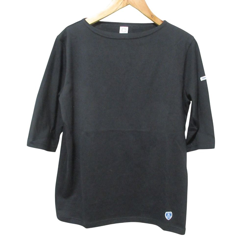 美品 ORCIVAL オーシバル 4点セット ボートネック ハーフスリーブ プルオーバー Tシャツ カットソー OR-C0136 2 ブラック  レディース 古着 中古 美品 ORCIVAL オーシバル 4点セット ボートネック ハーフ