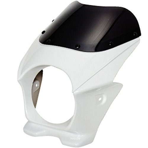 Color ホワイト バイクパーツセンター NEW 汎用150φビキニカウル スクリーンカウル ボルトセット ホワイト308719