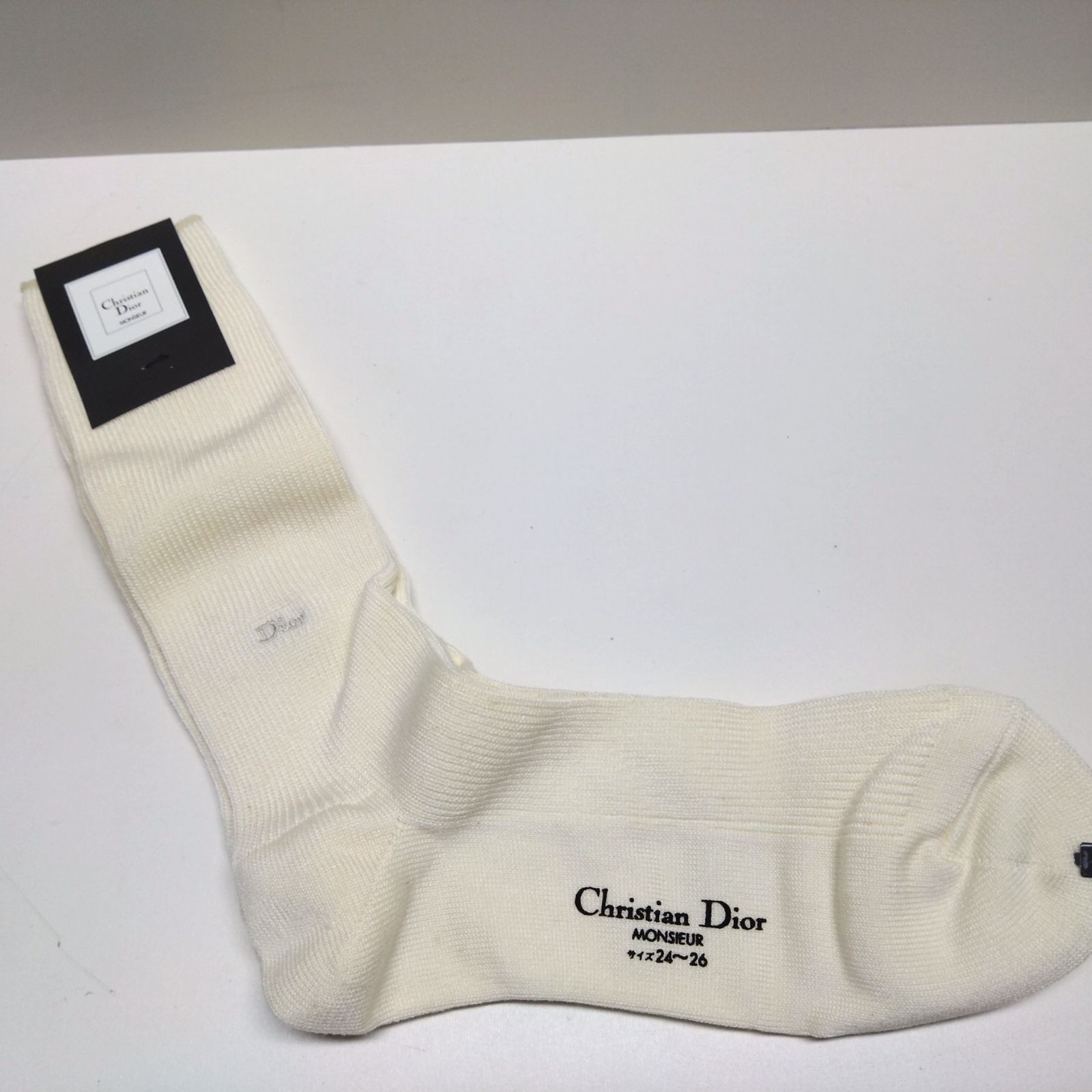 【♡】Dior　ノベルティ靴下　ホワイト　グレー　2足セット 822 Christian Dior クリスチャンディオール 靴下 2足 セット