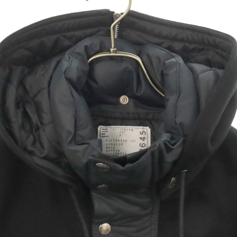 sacai / 21AW/Arm Leather Padded Jacketジャケット/1/ポリエステル/BLK/21-02645M Sacai (サカイ) 21AW Arm Leather Padded Jacket PrimaLoft 21-02645M