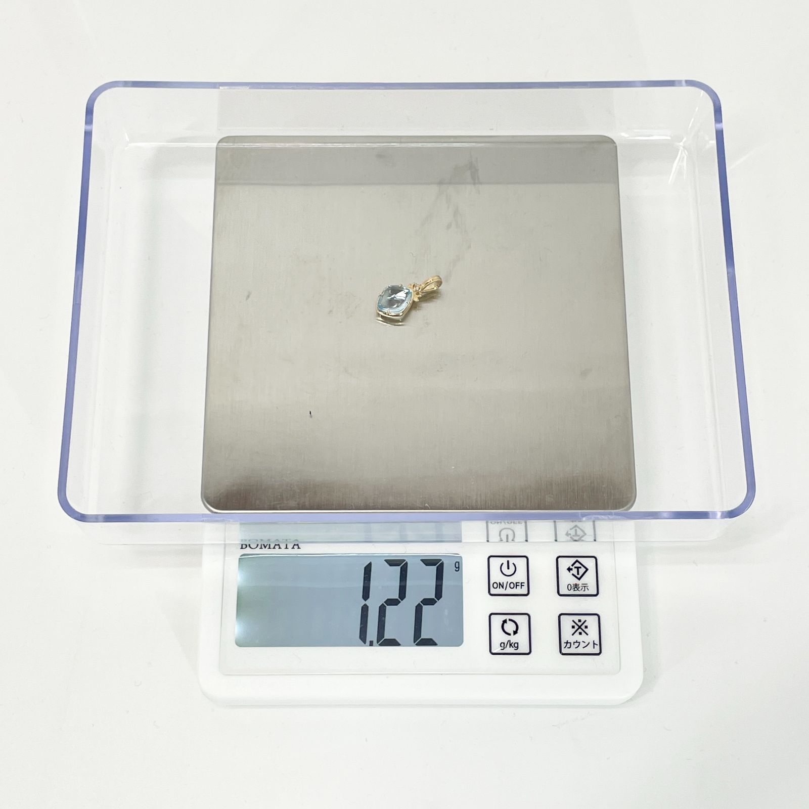 アガット 2021 ダイヤモンド アクアマリン ミル打ち ブルー K10 カボション ネックレストップ 24-832S SIROKUMA-CORPORATION_COM