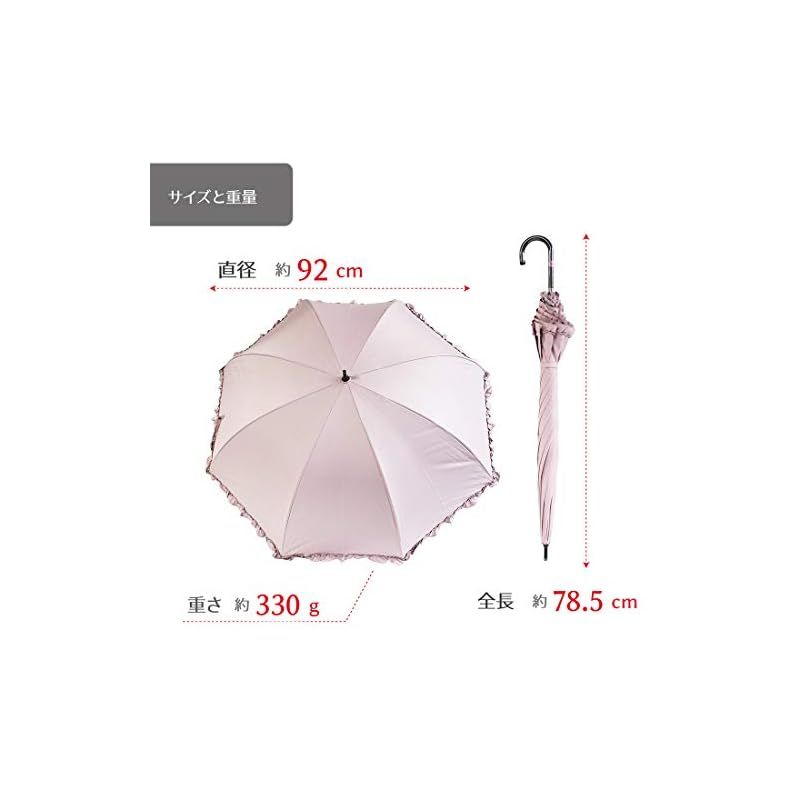 オカモト原宿店 晴雨兼用 日傘 フリル付 (UVカット / 紫外線遮蔽率99% / 照り返しカット) 軽量 長傘 (遮光/遮熱/撥水) ブラ オカモト原宿店 晴雨兼用 日傘 フリル付 (UVカット ⁄ 紫外線遮蔽率99