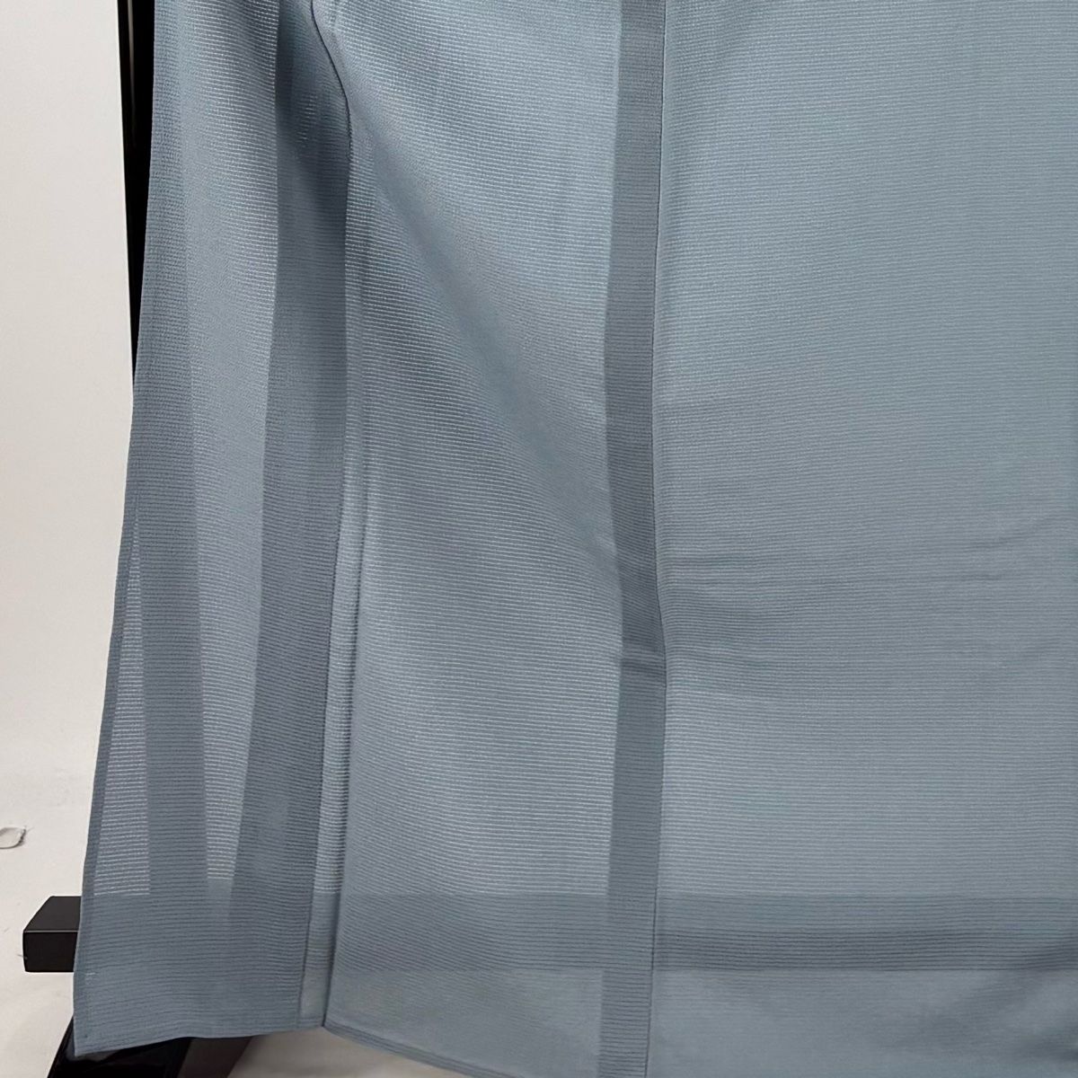 色無地 身丈168.5cm 裄丈64cm M 薄物 絽 落款 青灰色 正絹 秀品 一つ紋