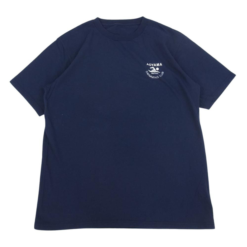 ザ プール the POOL プリント 半袖 Tシャツ スイミングクラブ ネイビー系 M【中古】