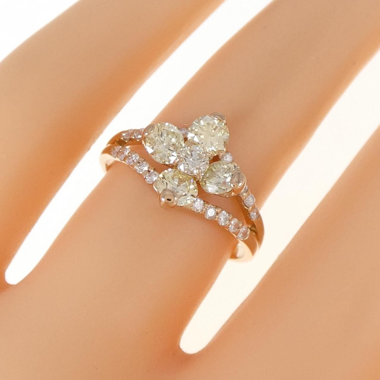 K18PG フラワー ダイヤモンド リング 1.20CT - メルカリ 