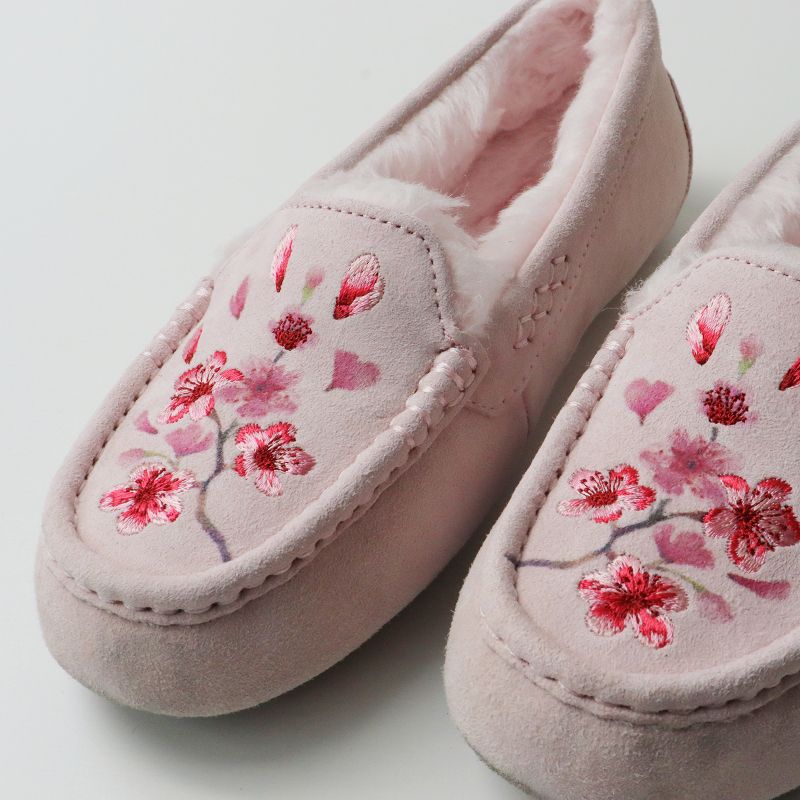 アグ UGG W ANSLEY BLOSSOM 刺繍 モカシン シューズ 24cm/ピンク 靴 