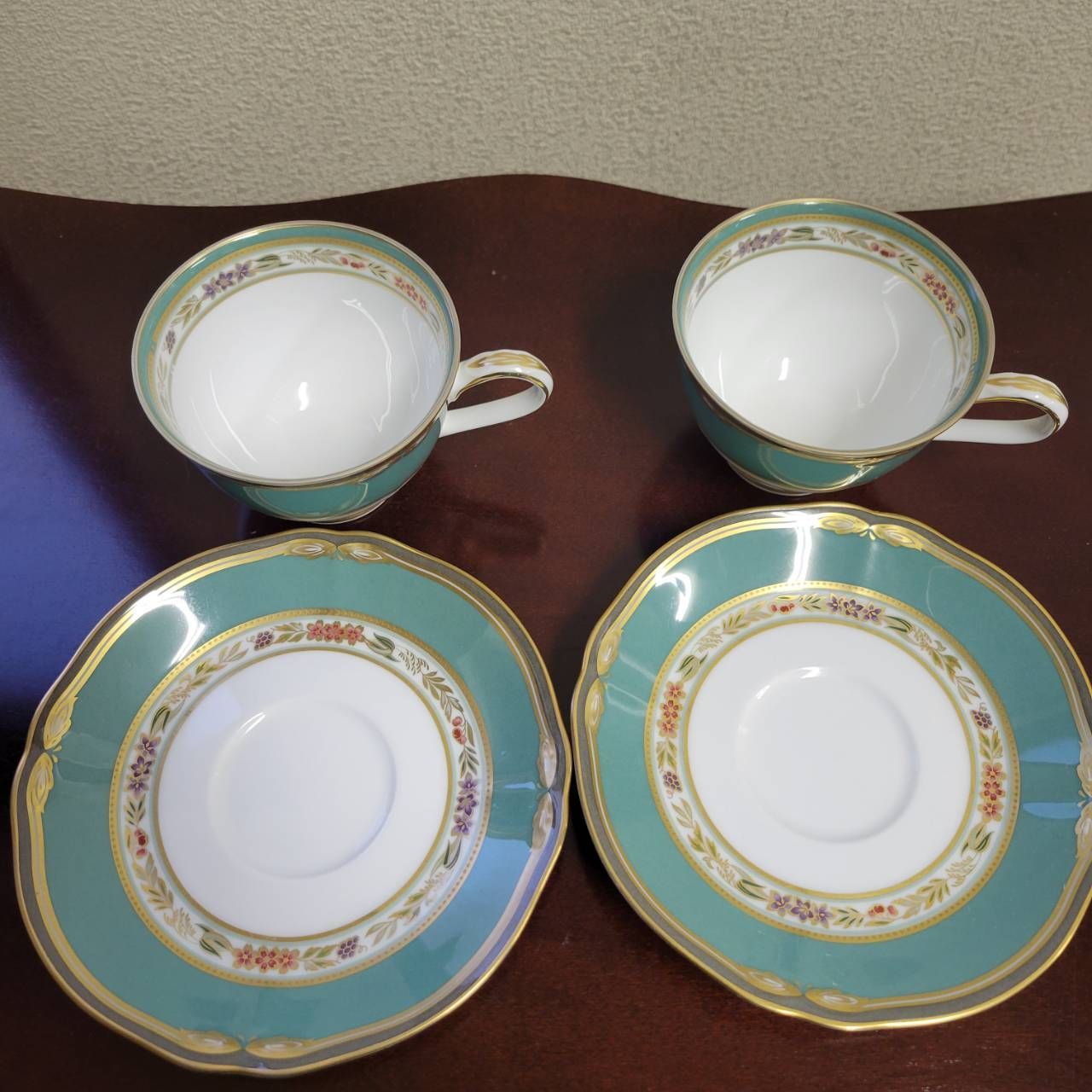 ノリタケ☆「ハナリンス」ペアカップ＆ソーサー