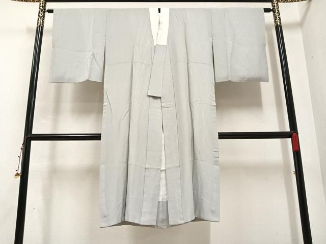 平和屋着物●長襦袢 無双仕立て 箔散らし地紋 絹鼠色 正絹 AABA8191ph