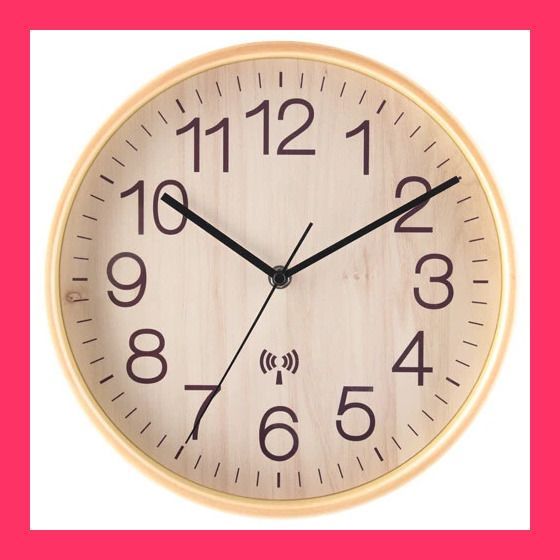 電波 掛け時計 プライウッド Φ28cm 4色展開 ナチュラル 電波自動受信