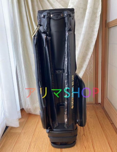 新品】パーリーゲイツ ロゴ入り キャディバッグ 黒金 PEARLY GATESから