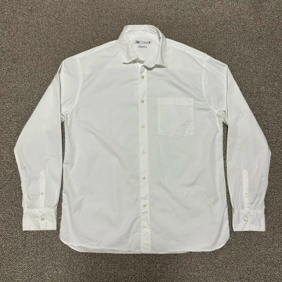 L ZARA(ザラ) 白 シャツ リラックスフィット