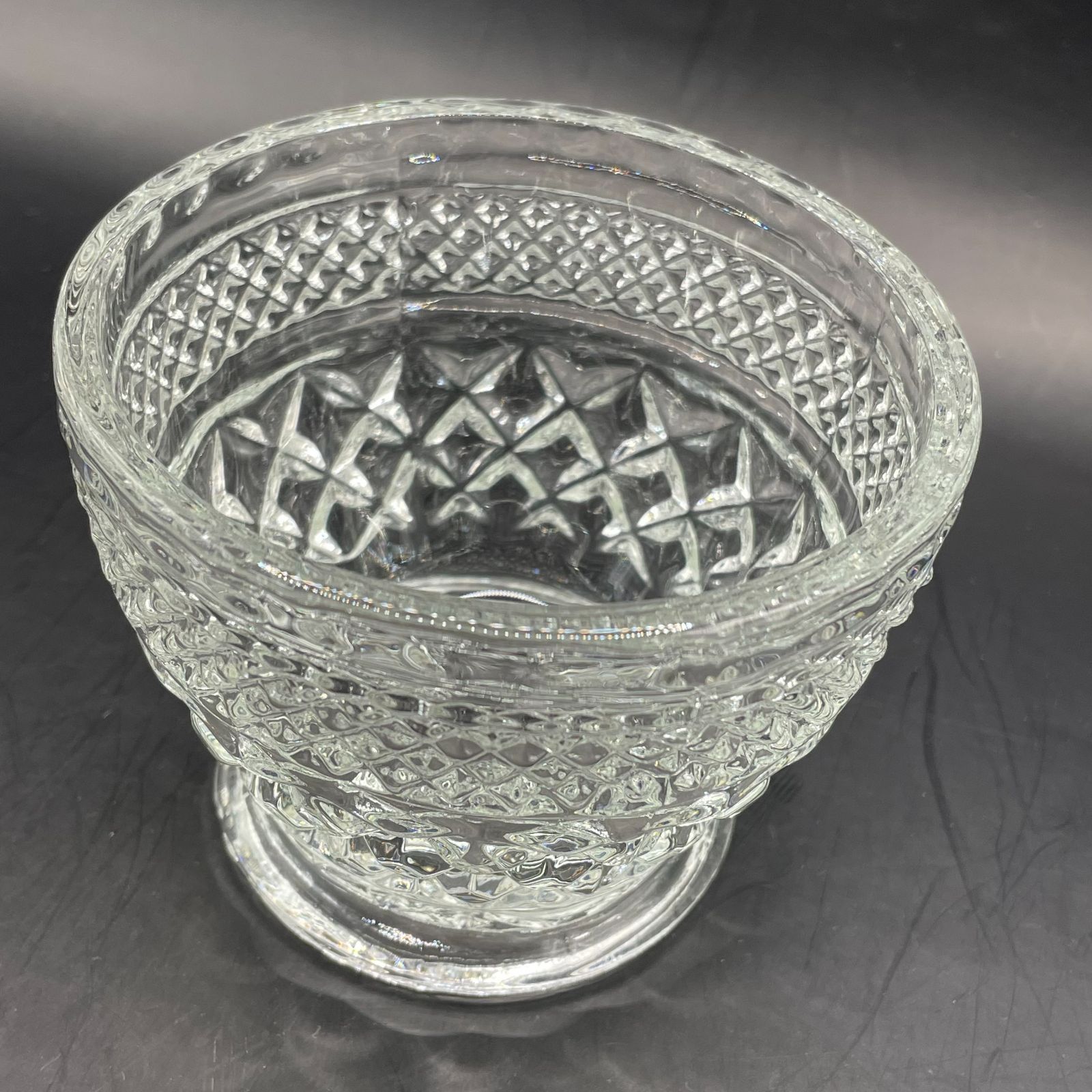 Anchor Hocking シュガーボウルx2 ウェックスフォード Anchor Hocking Wexford ヴィンテージ オープンシュガーボウル ダイヤ