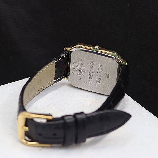 稼働 良品 セイコー シャリオ 6030-5470 QZ ゴールド文字盤 オクタゴン
