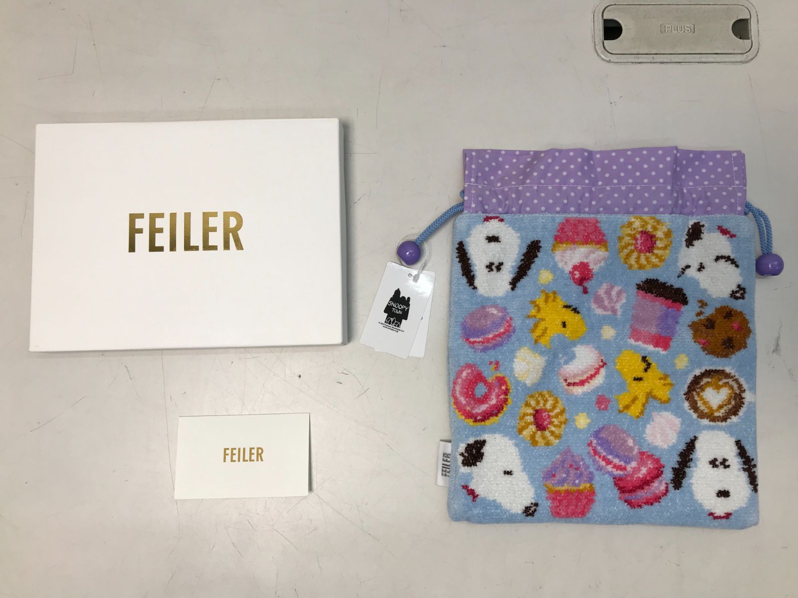 フェイラー　SNOOPY town フリル巾着 ☆38-568】□未使用□FEILER×SNOOPY SHOP カフェ&スイーツ