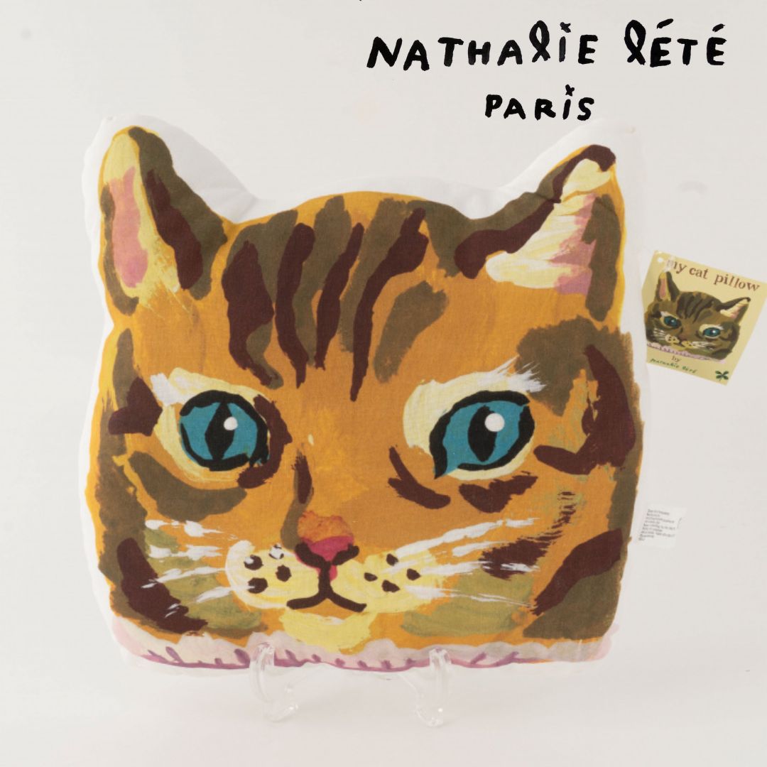 〇送料込み・24時間以内発送〇｜【Nathalie Lete】クッション　YELLOW CAT PILLOW｜ナタリー・レテ　Maya　枕｜猫　ネコ　ねこ