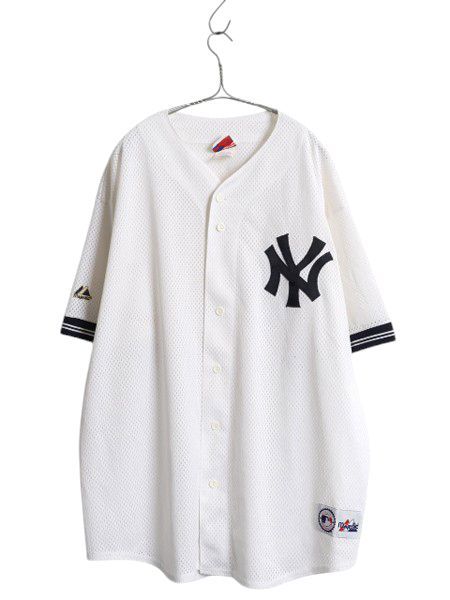 なクーポン配布中! ヤンキース ベースボール シャツ メンズ XXL | MLB オフィシャル マジェスティック 大リーグ ユニフォーム 大きいサイズ 半袖シャツ