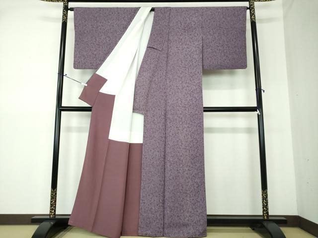 平和屋着物●重要無形文化財　人間国宝　中村勇二郎　江戸小紋　草花文　正絹　逸品　DAAS3141ps 平和屋着物○重要無形文化財 人間国宝 中村勇二郎 江戸小紋 草花文