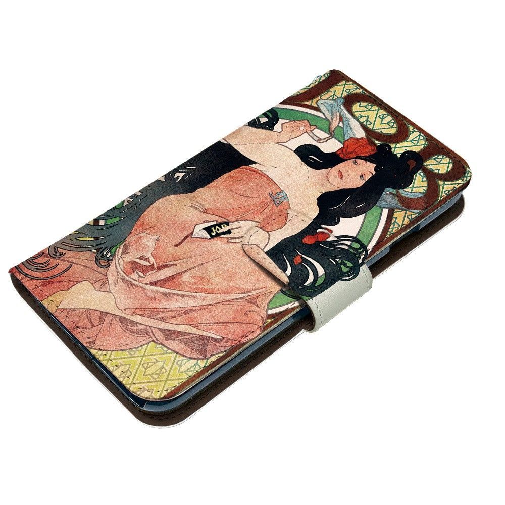 アルフォンス・ミュシャ sms948c ケース 手帳型 スマホケース [デザイン:4.ジョブ（1898）/マグネットハンドあり] Galaxy S26 Ultra SM-S948C アイフォン アイホン