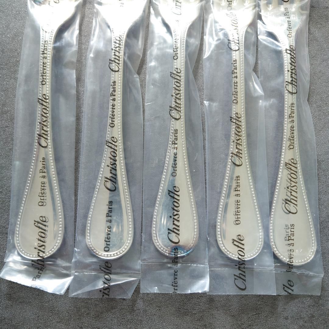 クリストフル パール 未開封 テーブルフォーク 5点