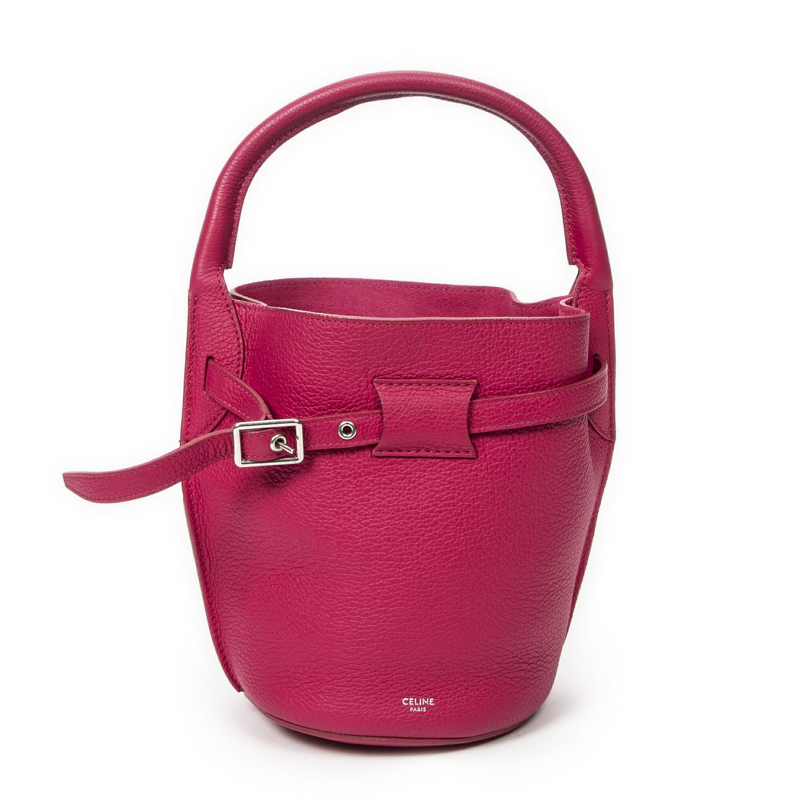 CELINE セリーヌナノビッグバッグバケットフューシャピンクグレインカーフスキンレザーA