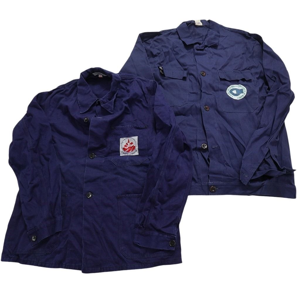 古着卸 まとめ売り フレンチブルー系 ユーロワークジャケット 6枚