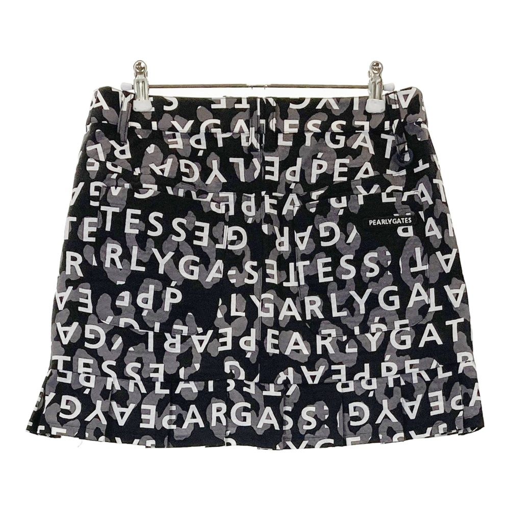 サイズ 1 PEARLY GATES パーリーゲイツ モデル ストレッチスカート シアサッカー ロゴ 総柄 ブラック系 240101531907 ゴルフウェア レディース ストスト