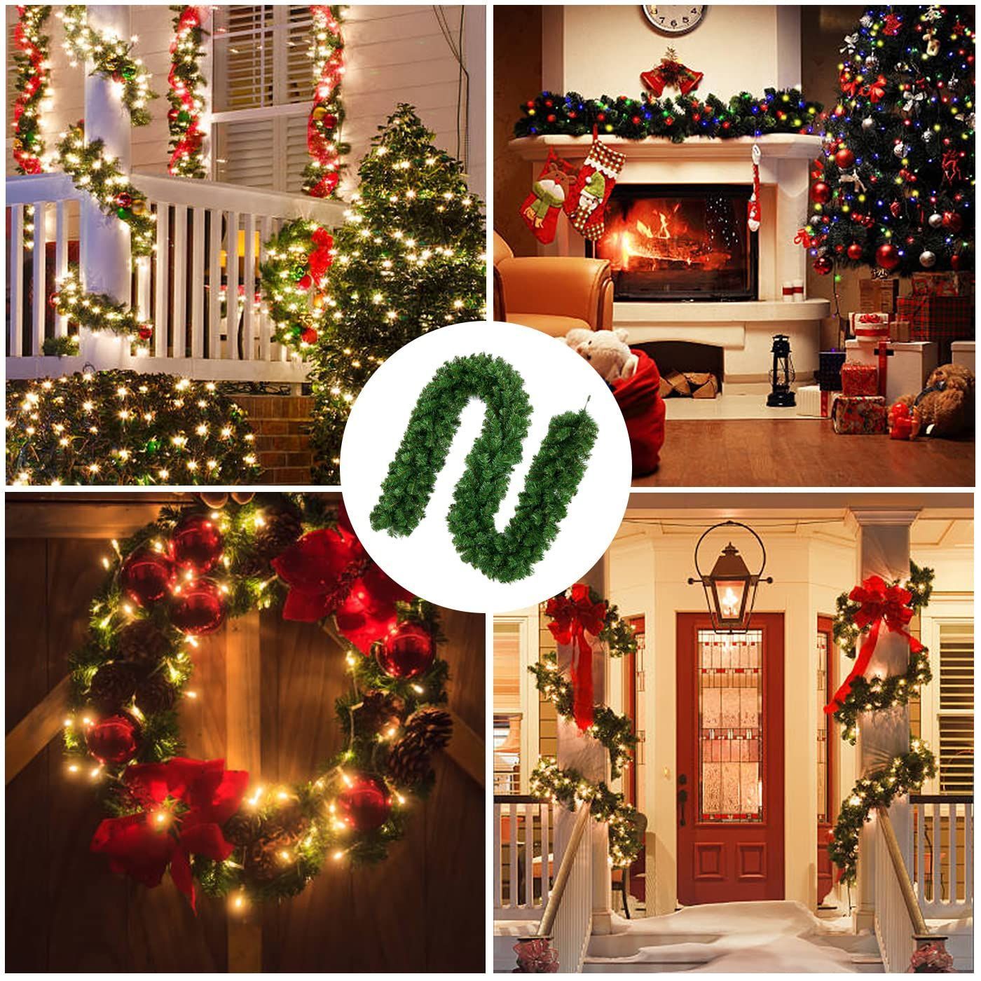 迅速発送】クリスマス 飾り ガーランド 籐 270cm 260枝数 大きい