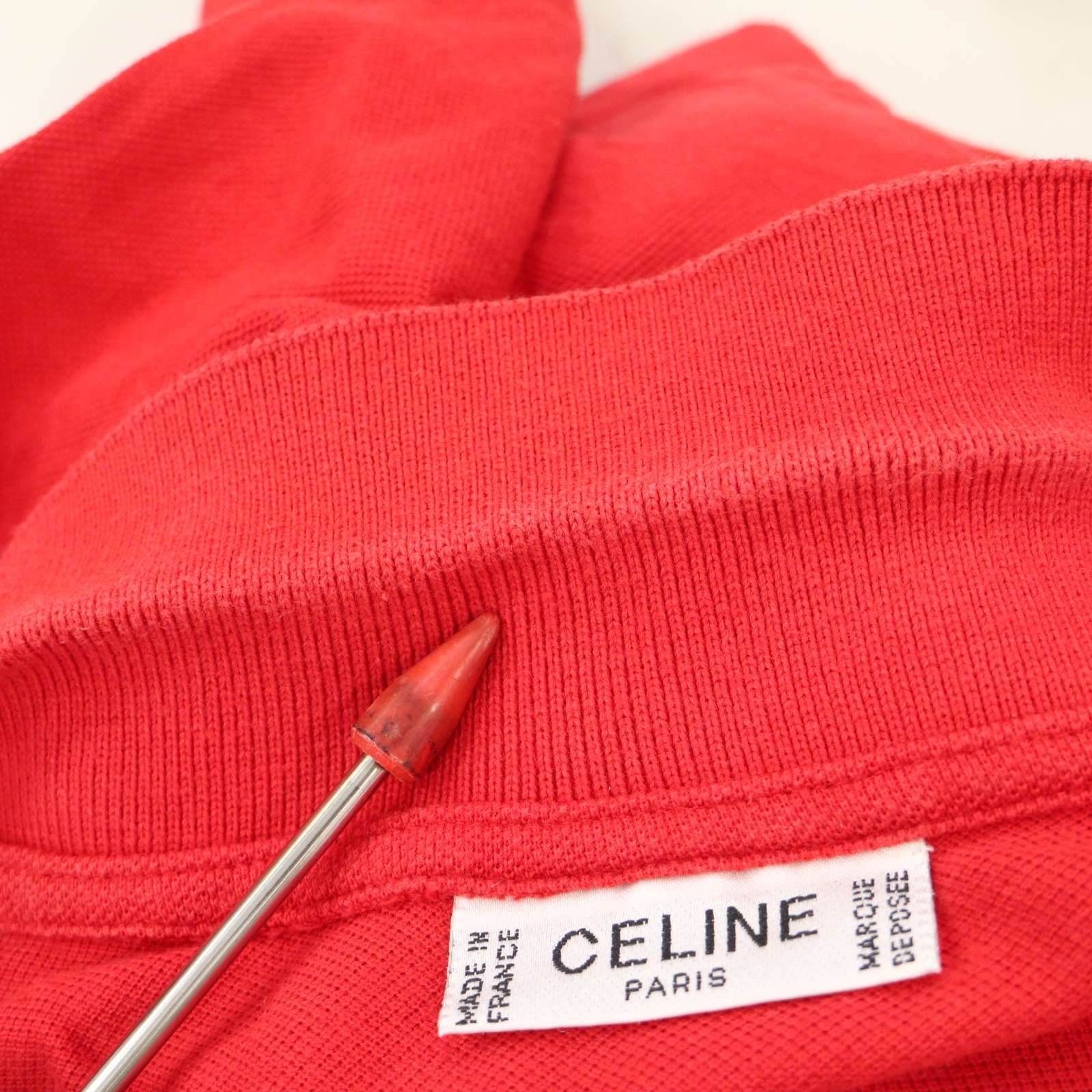 美品 セリーヌ CELINE ポロシャツ 鹿の子 バイカラー ロゴ ハーフジップ 楽天市場】CELINE セリーヌ 刺繍ロゴ 中綿 ジップパーカー
