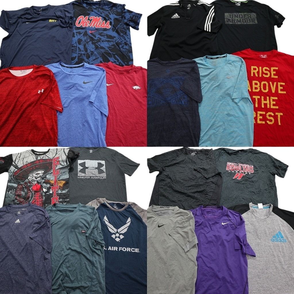 古着卸 ストレッチ素材 半袖Tシャツ 20枚セット メンズ XL アディダス ナイキ ディッキーズ スカル 古着 NA1411