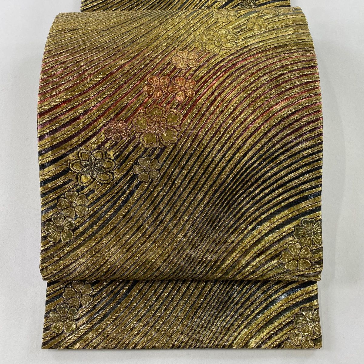 袋帯 秀品 桜 流水 箔 金糸 金色 六通 正絹 【中古】 - メルカリ