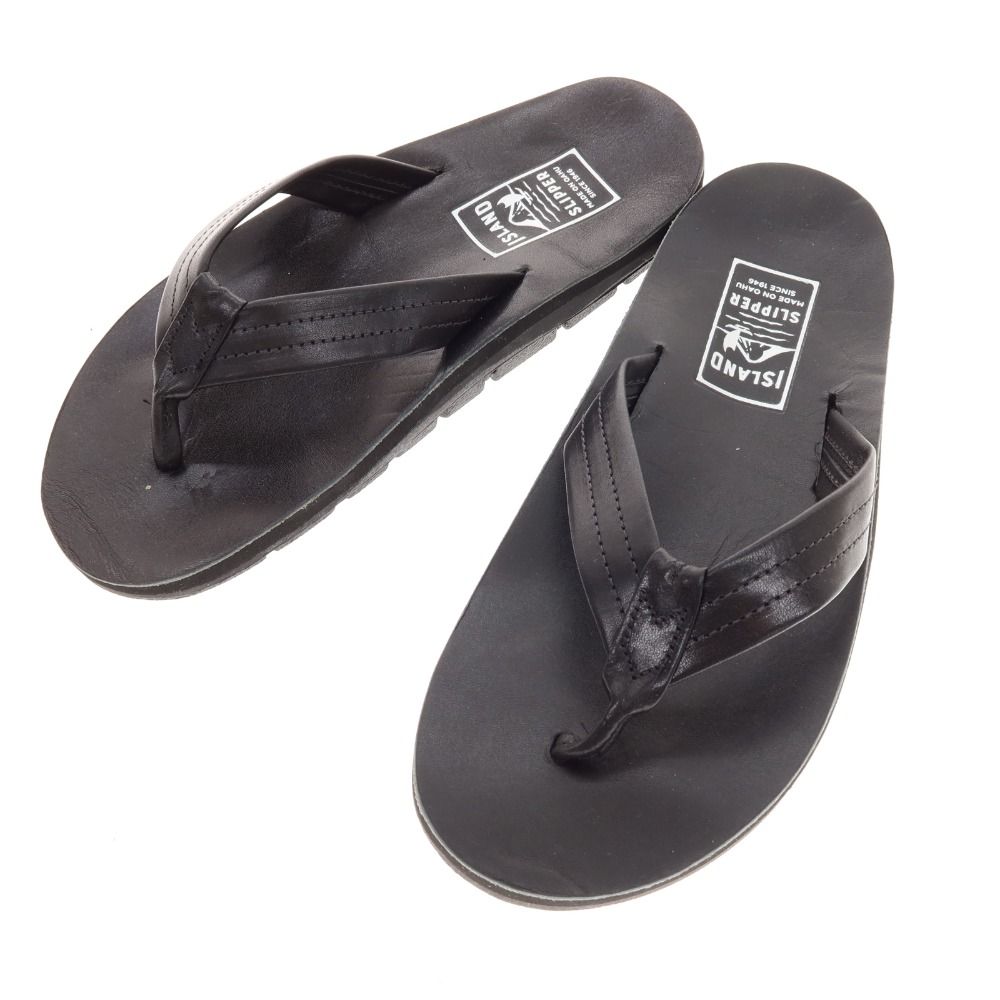 アイランドスリッパ ISLAND SLIPPER × ARKnets レザー トングサンダル ブラック サイズ9 メンズ