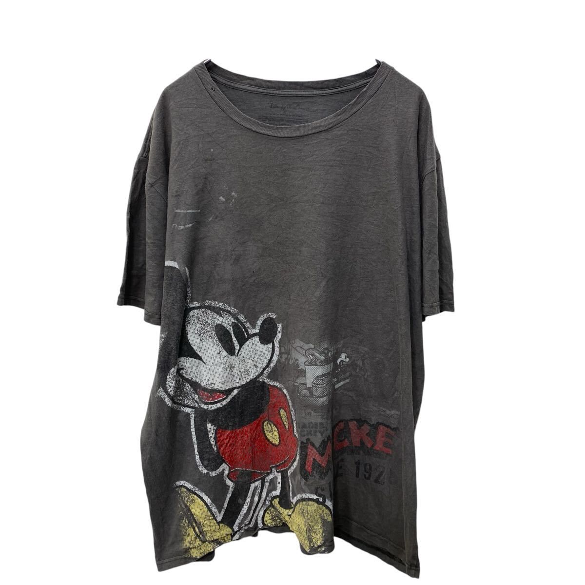 Disney 半袖 プリントTシャツ XL ダークグレー ディズニー