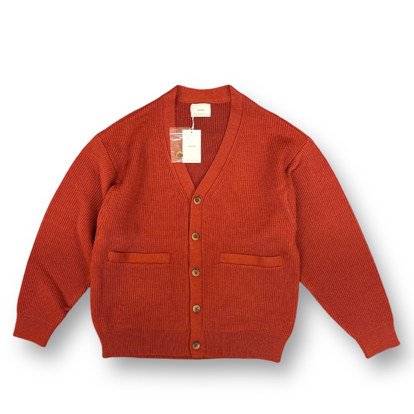 新品 定価30800円 EVCON (エビコン) / WOOL LOW GAUGE CARDIGAN 233 