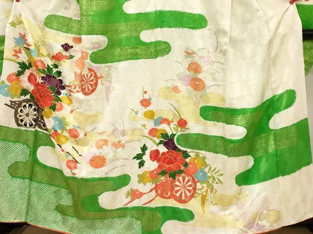豪華振袖　駒刺繍　絞り　飾花文　金彩　正絹　逸品 お見合い 成人式 パーティー 豪華振袖 駒刺繍 絞り 飾花文 金彩 正絹 逸品 お見合い 成人式