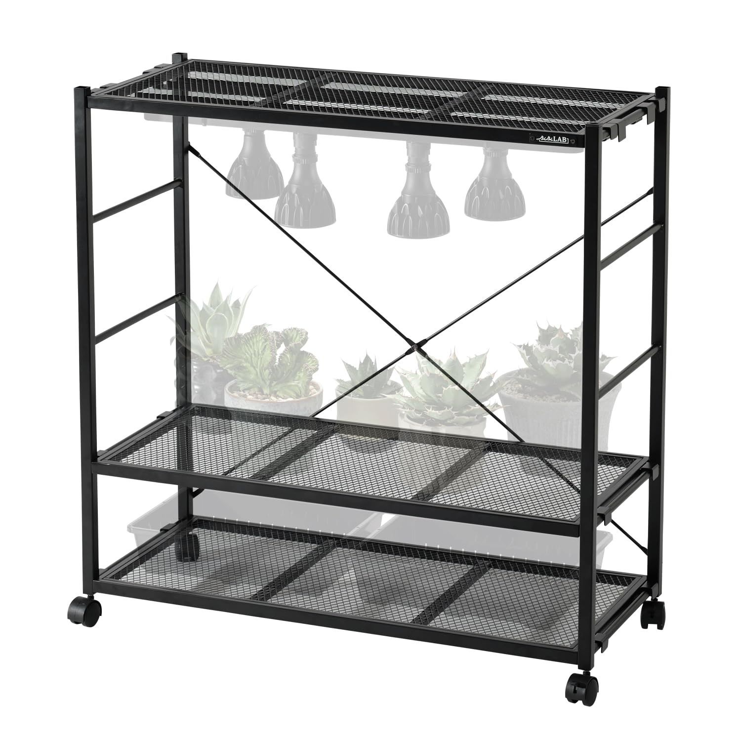 商品 BIBILAB ビビラボ ビザールプランツラック LPR-800-BK 植物育成ライト 植物用サーキュレーター 取り付け キャスター付き 上下左右連結 植物棚 多肉棚 植物を乗せる台 フラワースタンド プランタースタンド メタルラック