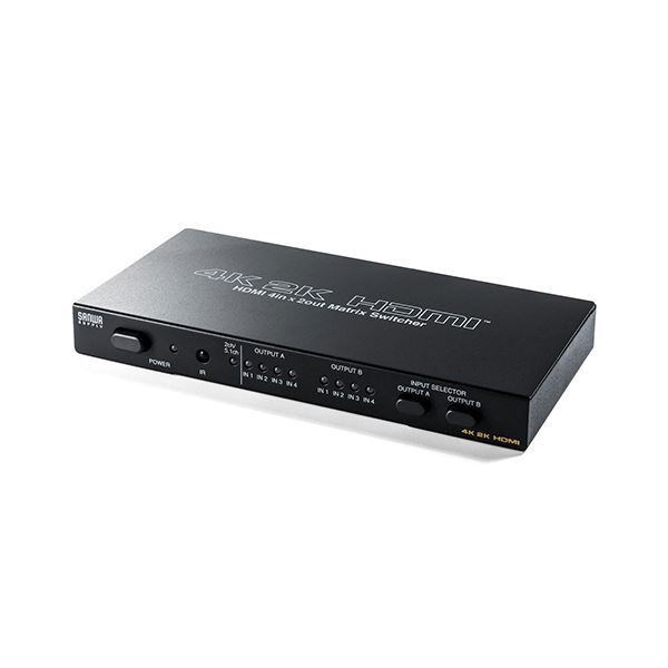 サンワダイレクトHDMIマトリックス切替器 4入力2出力 4K|30Hz対応 光 同軸デジタル音声端子つき 400-SW0271個